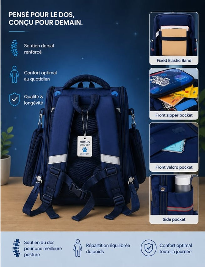 Sac à Dos Scolaire Orthopédique Garçon – Astronaute & Space Travel