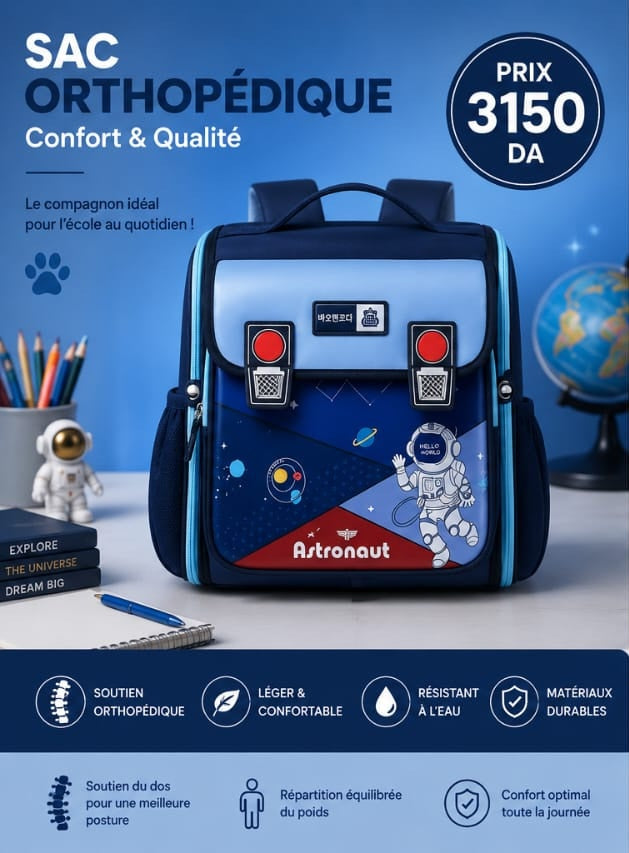 Sac à Dos Scolaire Orthopédique Garçon – Astronaute & Space Travel
