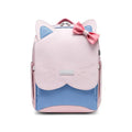 Sac à Dos Scolaire Orthopédique Chat – Rose & Bleu avec Nœud
