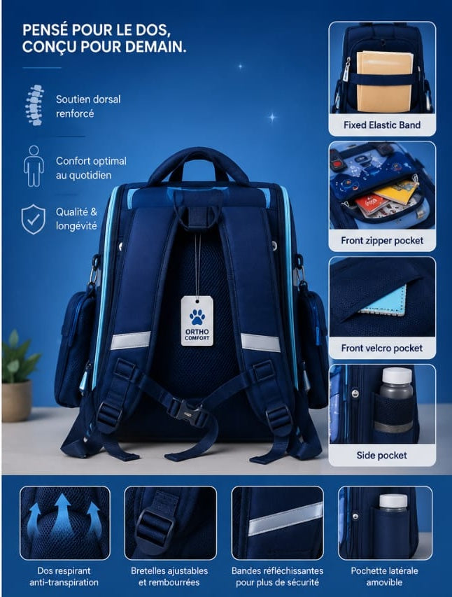 Sac à Dos Scolaire Orthopédique Garçon – Astronaute & Space Travel