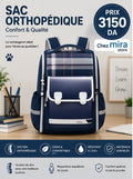 Sac à Dos Scolaire Orthopédique Enfant – Carreaux Chic & Grande Capacité