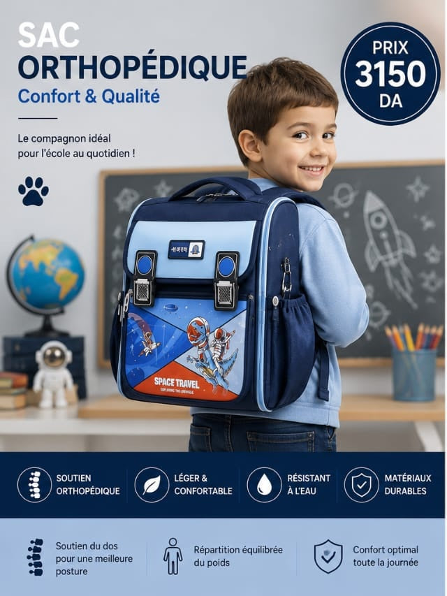 Sac à Dos Scolaire Orthopédique Garçon – Astronaute & Space Travel