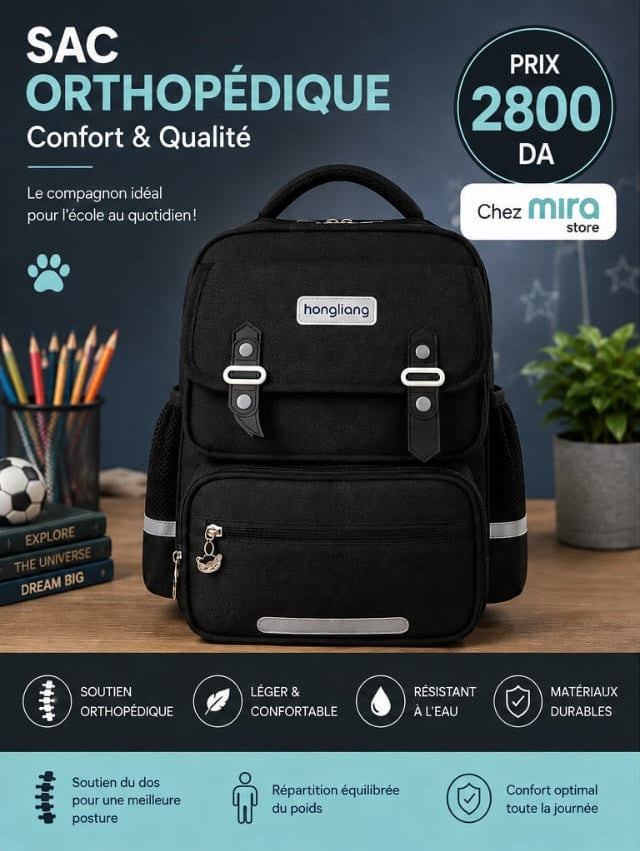 Sac à Dos Scolaire Orthopédique Enfant – Classique & Grande Capacité