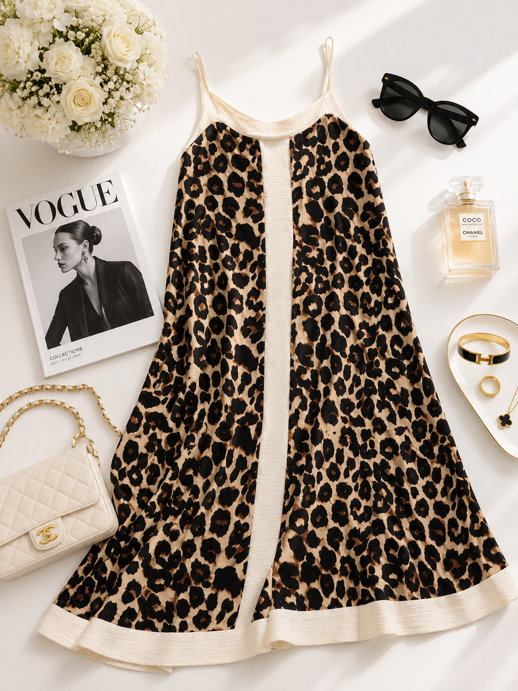 Robe Léopard Bicolore Sans Manches