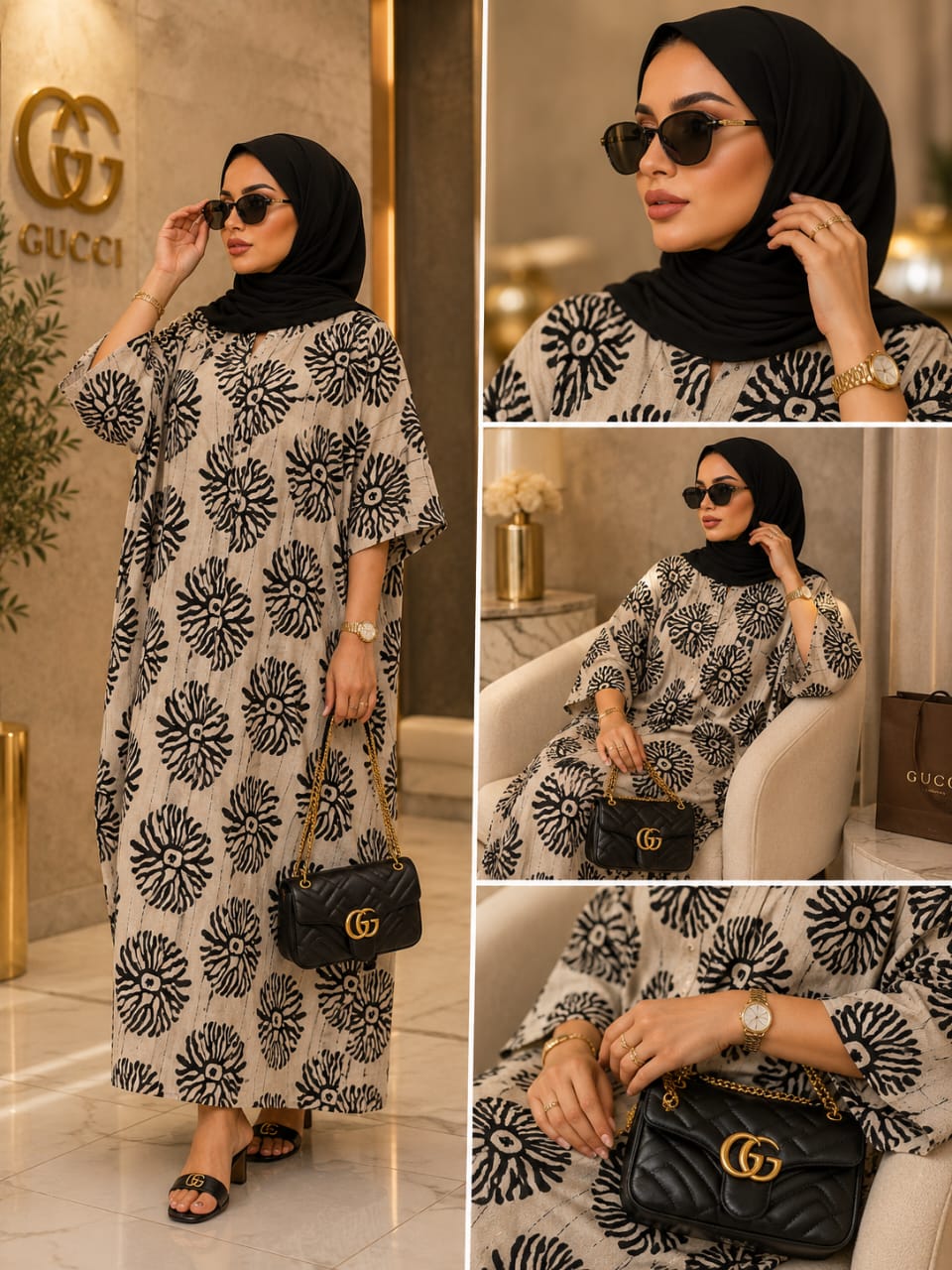 Abaya Femme Fluide à Imprimé Floral – Robe Longue Oversize Style Bohème Chic