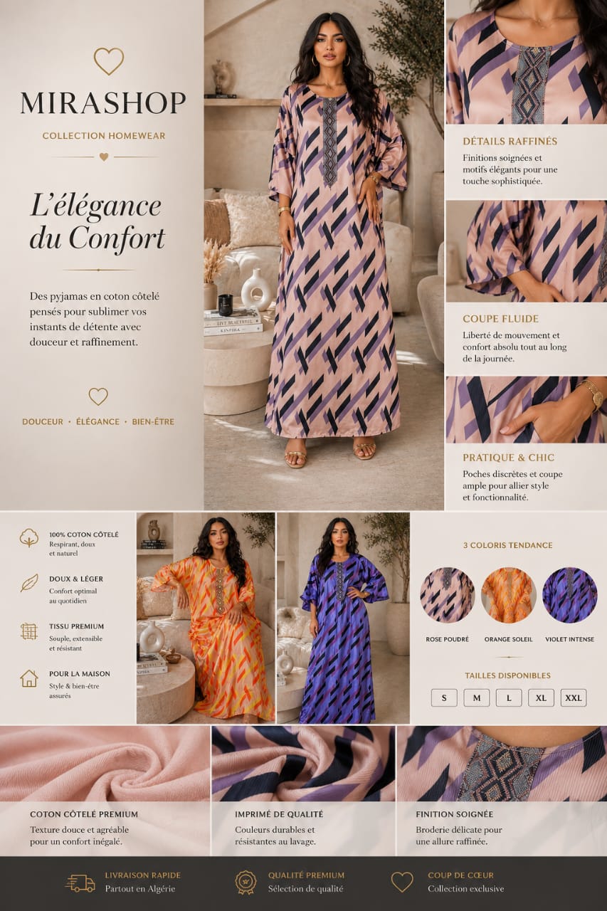 Robe Longue Femme Imprimée – Robe de Maison Élégante, Fluide et Confortable