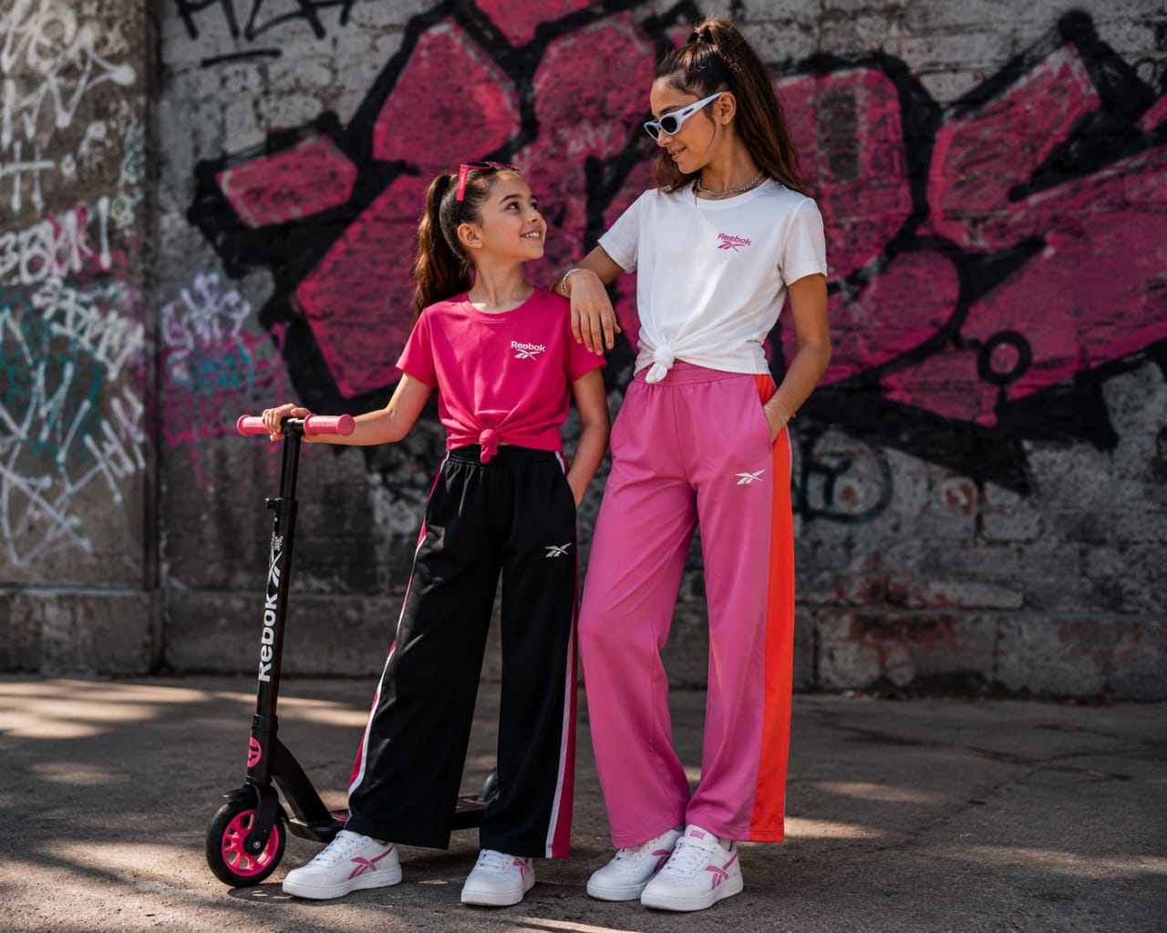 Ensemble Sport Fille Reebok – T-shirt & Pantalon Large Décontracté