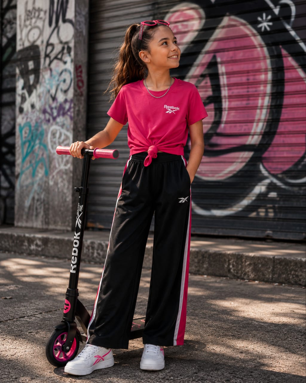 Ensemble Sport Fille Reebok – T-shirt & Pantalon Large Décontracté