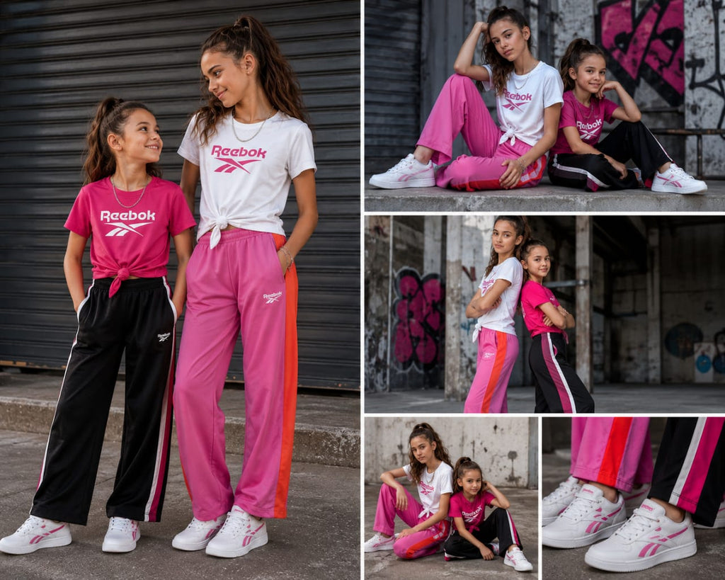 Ensemble Sport Fille Reebok – T-shirt & Pantalon Large Décontracté