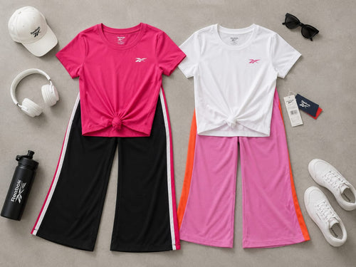 Ensemble Sport Fille Reebok – T-shirt & Pantalon Large Décontracté