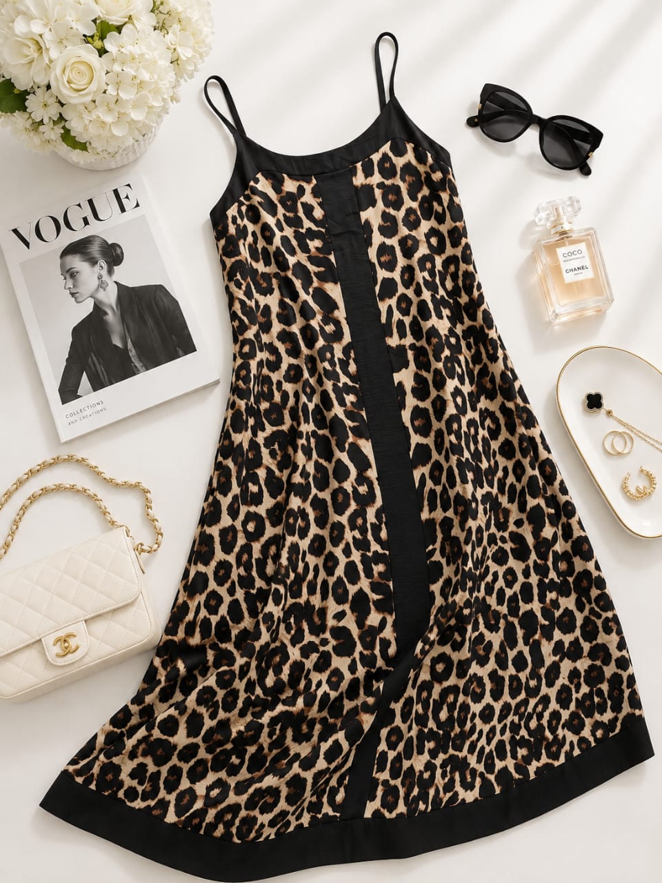 Robe Femme Léopard Élégante – Bretelles Fines & Coupe Fluide