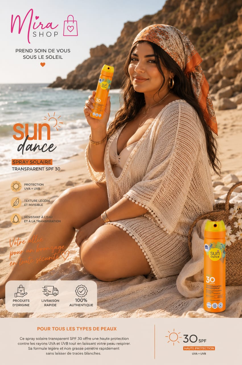 Spray Solaire Transparent SPF 30 Sun Dance – Protection UVA & UVB Résistant à l’Eau 200 ml