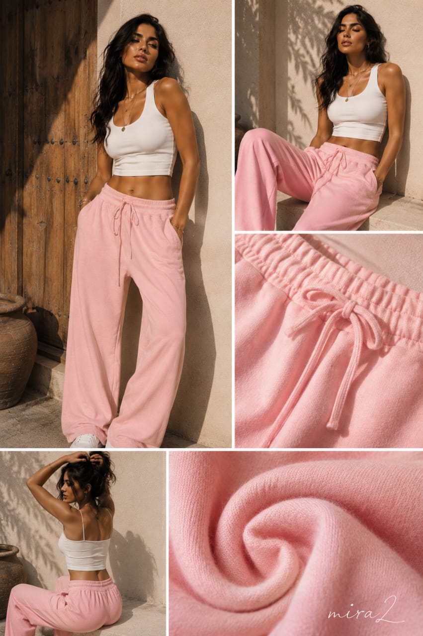 Pantalon Palazzo Femme Taille Haute – Jogger Large Casual Ultra Confort