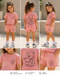 Ensemble Fille 2 Pièces Teddy Love – T-shirt & Short en Coton Doux