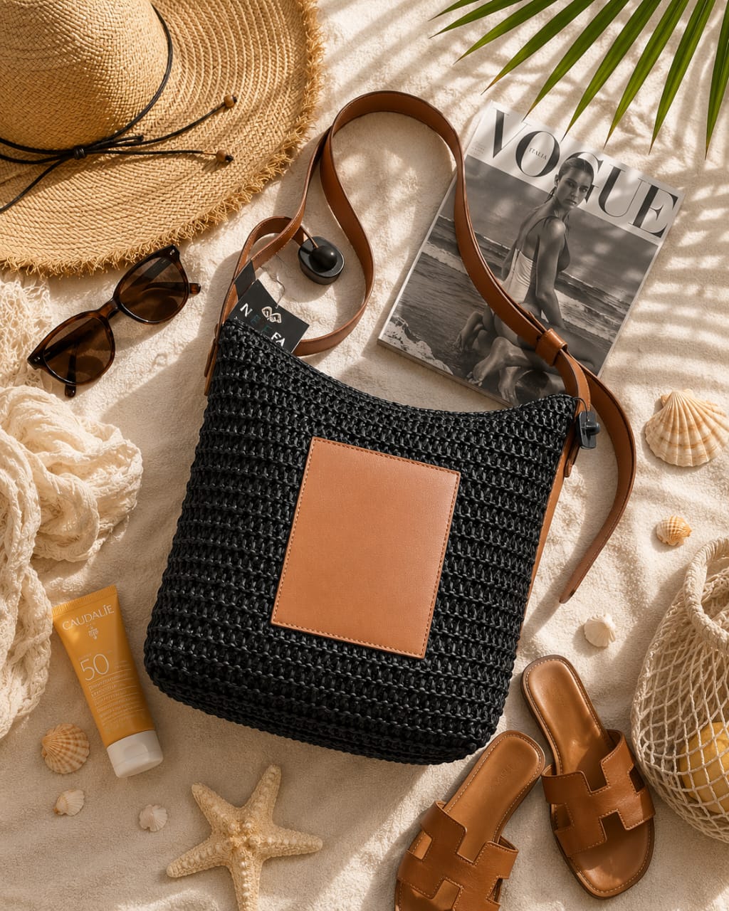 Sac Bandoulière Tressé Bohème Chic avec Poche Avant – Femme