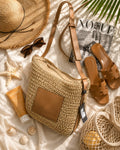 Sac Bandoulière Tressé Bohème Chic avec Poche Avant – Femme