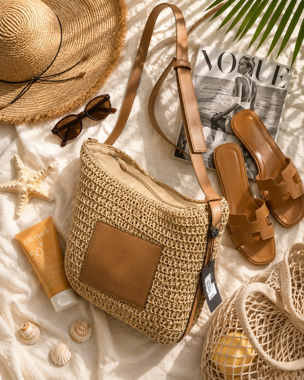 Sac Bandoulière Tressé Bohème Chic avec Poche Avant – Femme