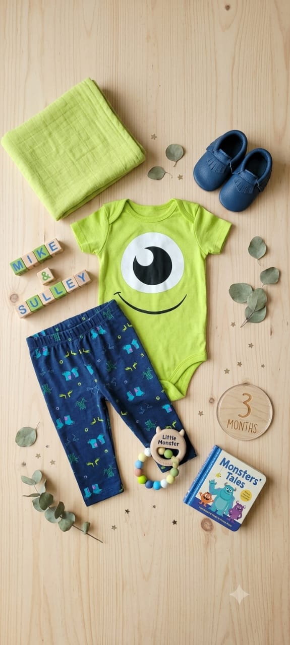 Ensemble Bébé Garçon – Body Imprimé & Pantalon Coton Doux