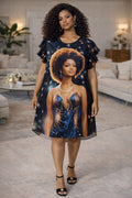 Robe Fluide Imprimé Artistique – Style Africain Chic