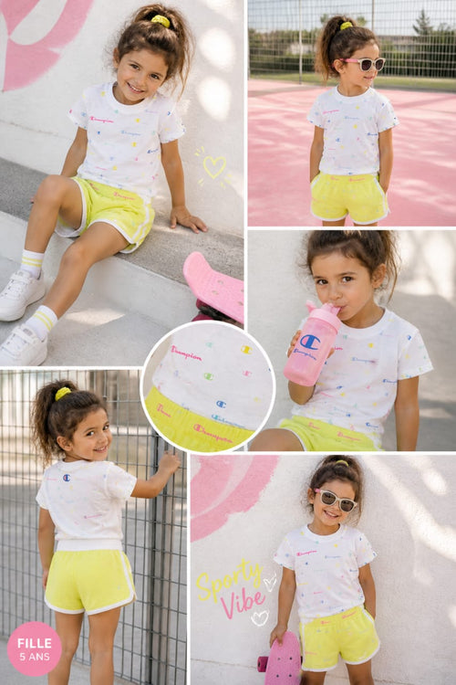 Ensemble Sport Fille Champion – T-shirt & Short Confort Premium