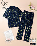 Ensemble pyjama femme boutonné – Chemise manches courtes & Pantalon imprimé