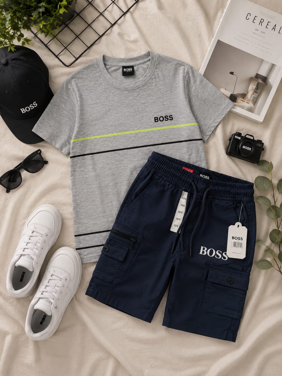 Ensemble garçon T-shirt & Short Cargo – Style Sport Chic