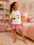 Pyjama enfant en coton – Ensemble t-shirt et short imprimé (4 modèles)