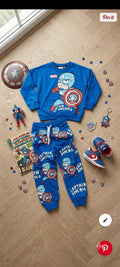 Ensemble Survêtement Enfant en Coton – Sweat & Pantalon Motifs Dessins Animés