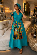 Robe longue imprimé Chats Artistiques – Élégance bohème et originale