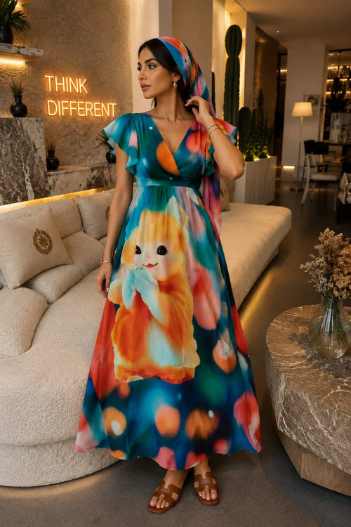 Robe Longue Imprimé – Élégance Originale & Style Artistique