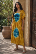 Robe longue Tie & Dye femme – Robe bohème à taille ajustable