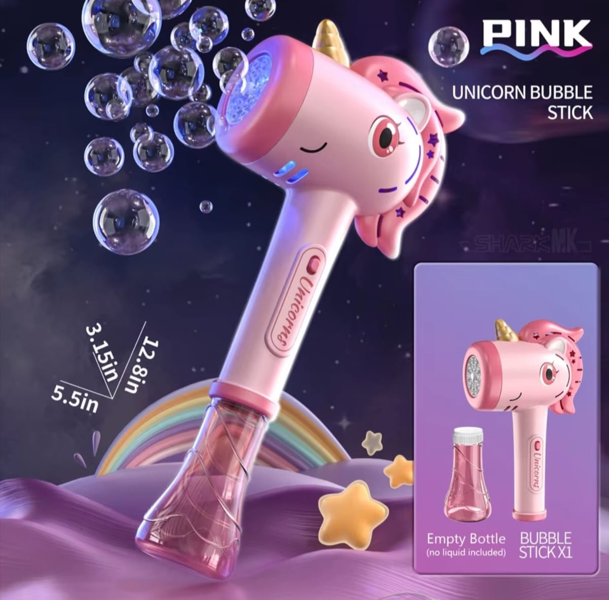 Pistolet à Bulles Licorne LED – Machine à Bulles Automatique pour Enfants