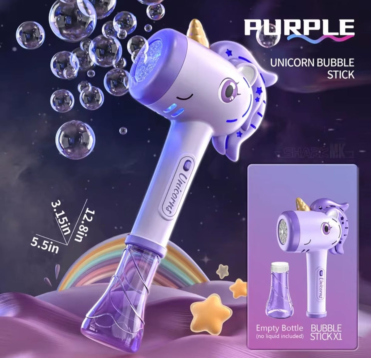 Pistolet à Bulles Licorne LED – Machine à Bulles Automatique pour Enfants