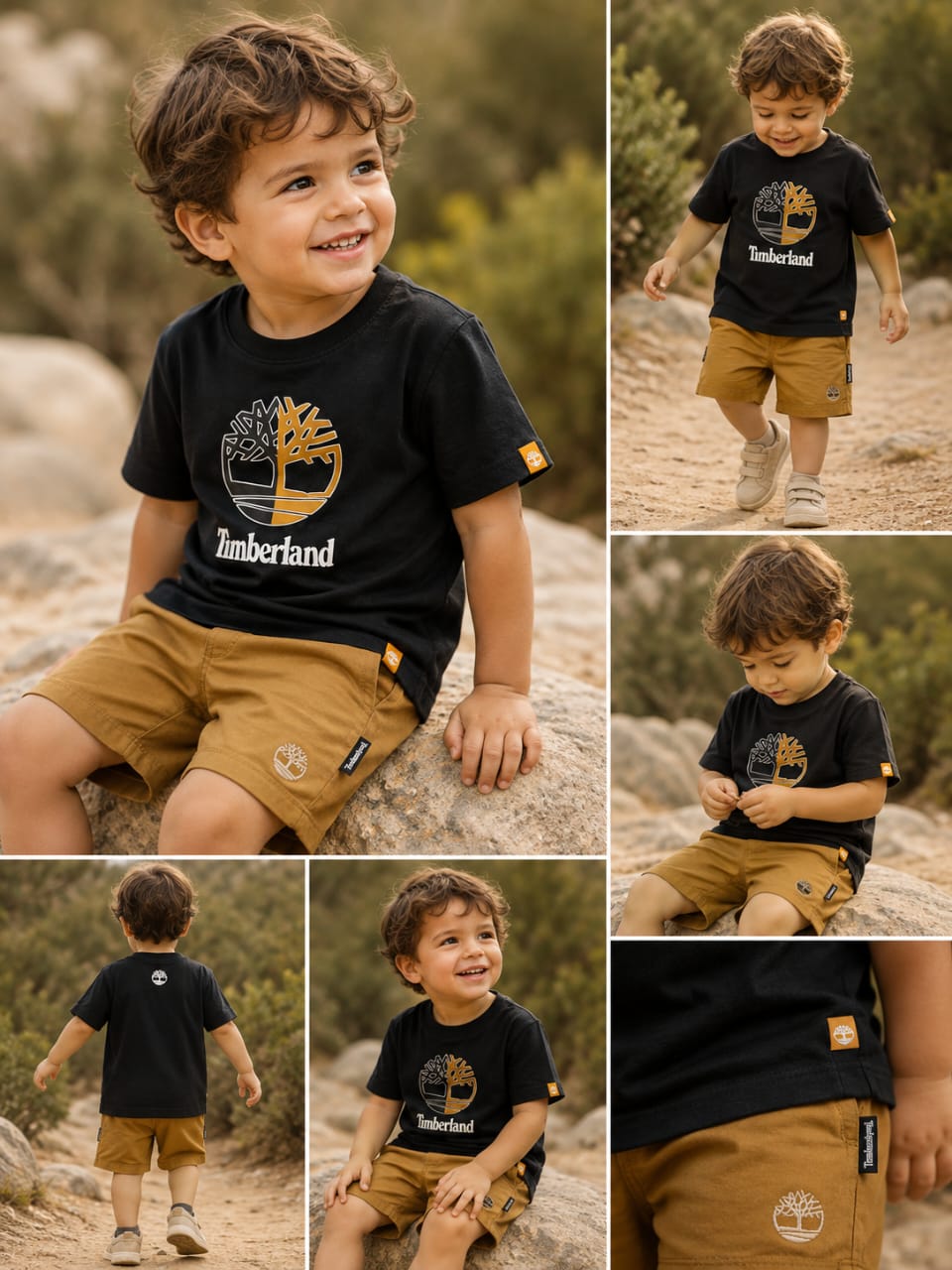 Ensemble Garçon Timberland – T-shirt & Bermuda Coton