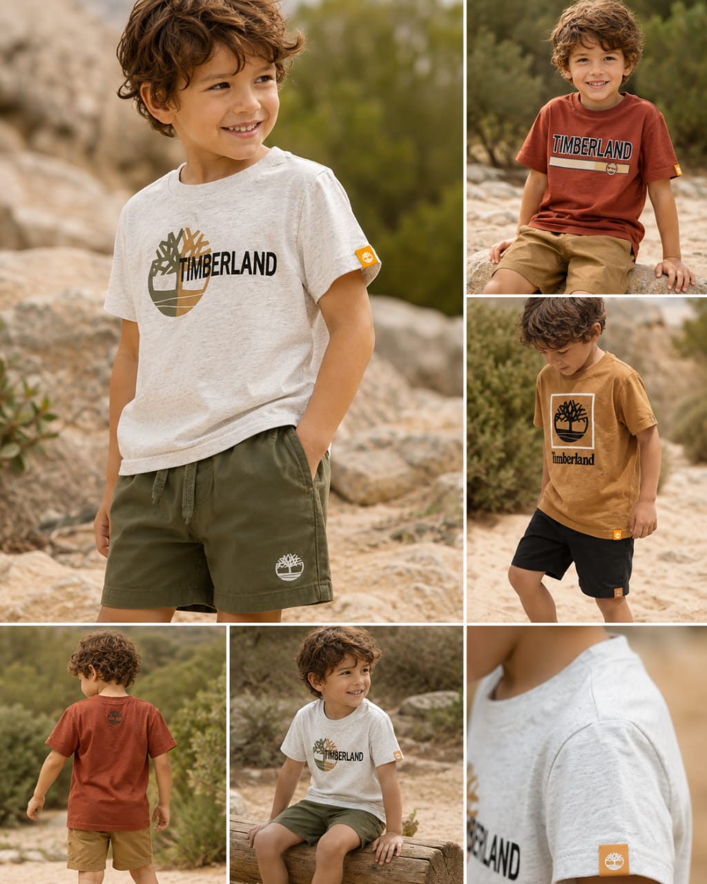 Ensemble Garçon Timberland – T-shirt & Bermuda Coton