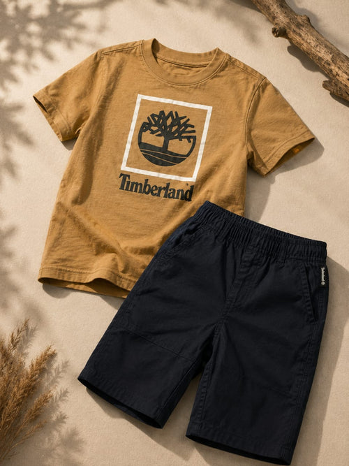 Ensemble Garçon Timberland – T-shirt & Bermuda Coton