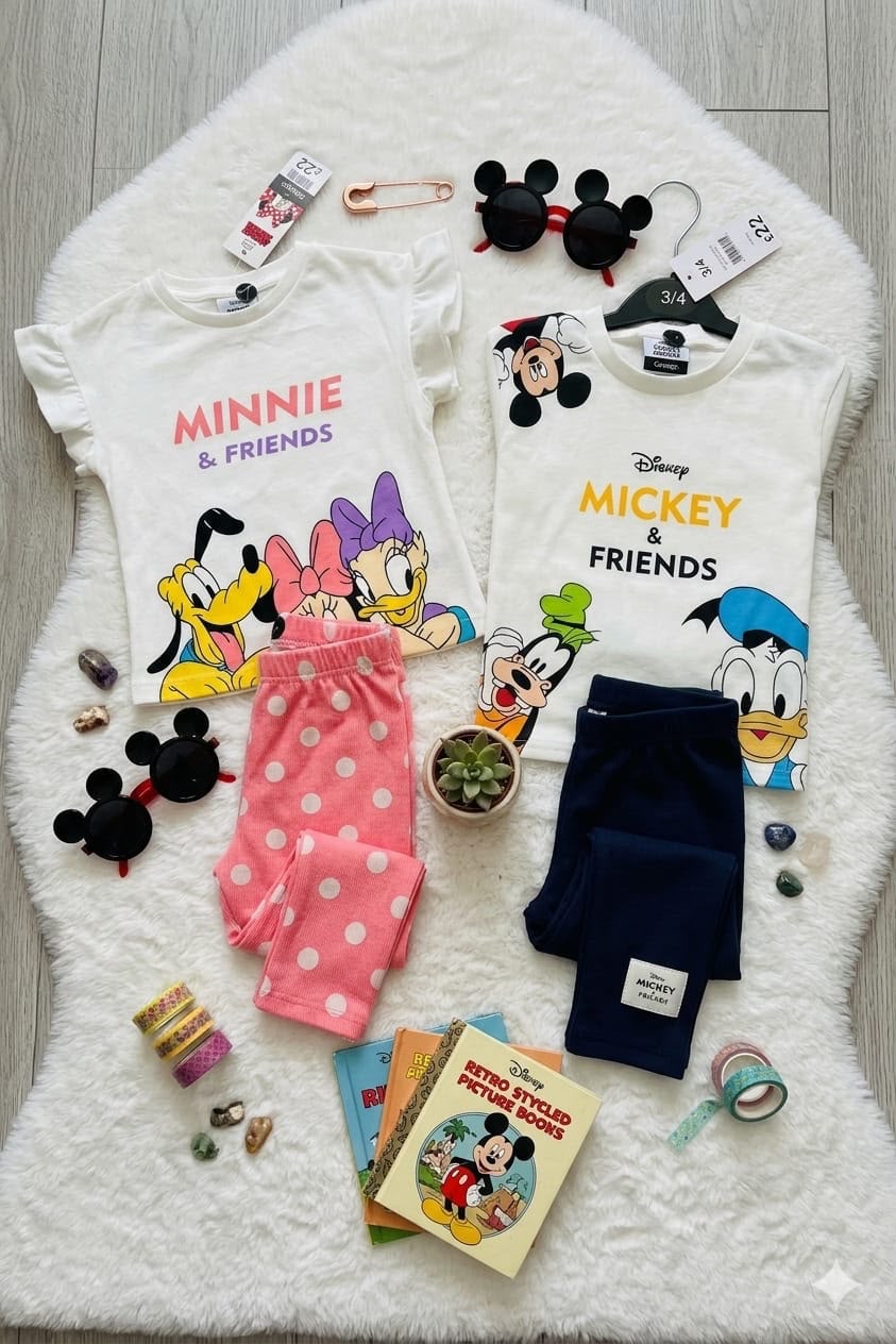 Ensemble Disney Enfant – T-shirt Mickey ou Minnie & Legging Confortable